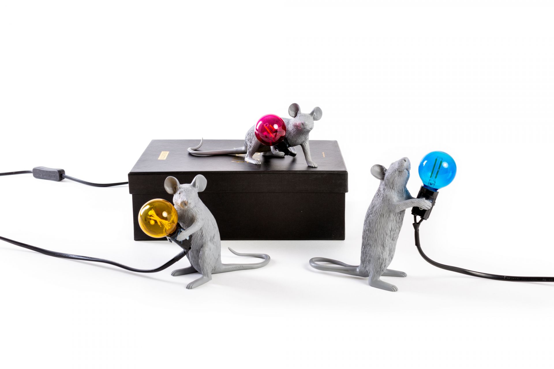 Mouse Lamp table lamp gray lie down Seletti